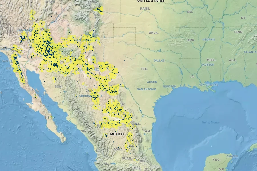 Menodora scabra Native Range