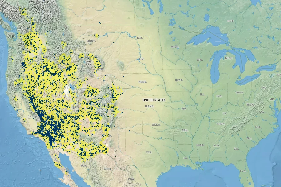 Mentzelia albicaulis Native Range