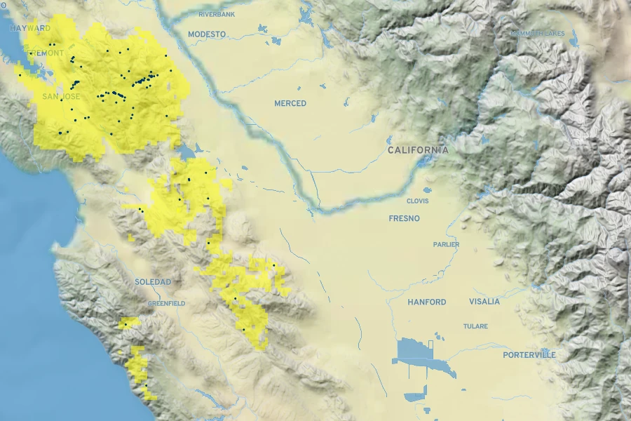Mentzelia lindleyi Native Range