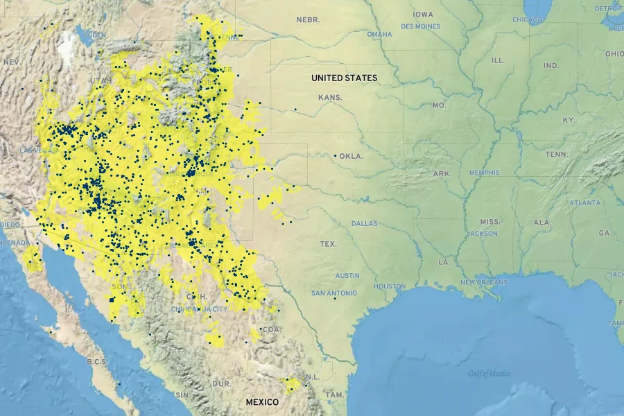 Mentzelia multiflora Native Range
