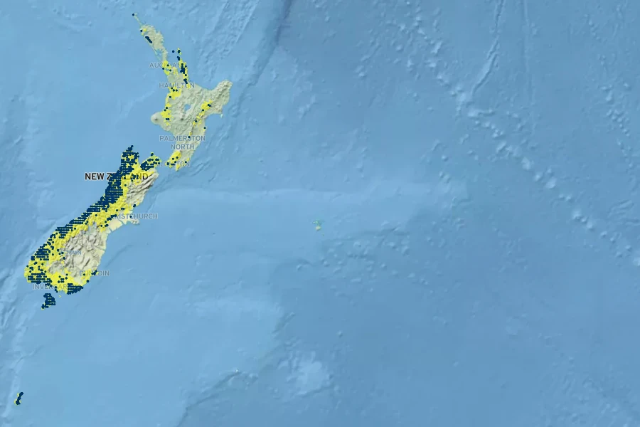 Metrosideros umbellata Native Range