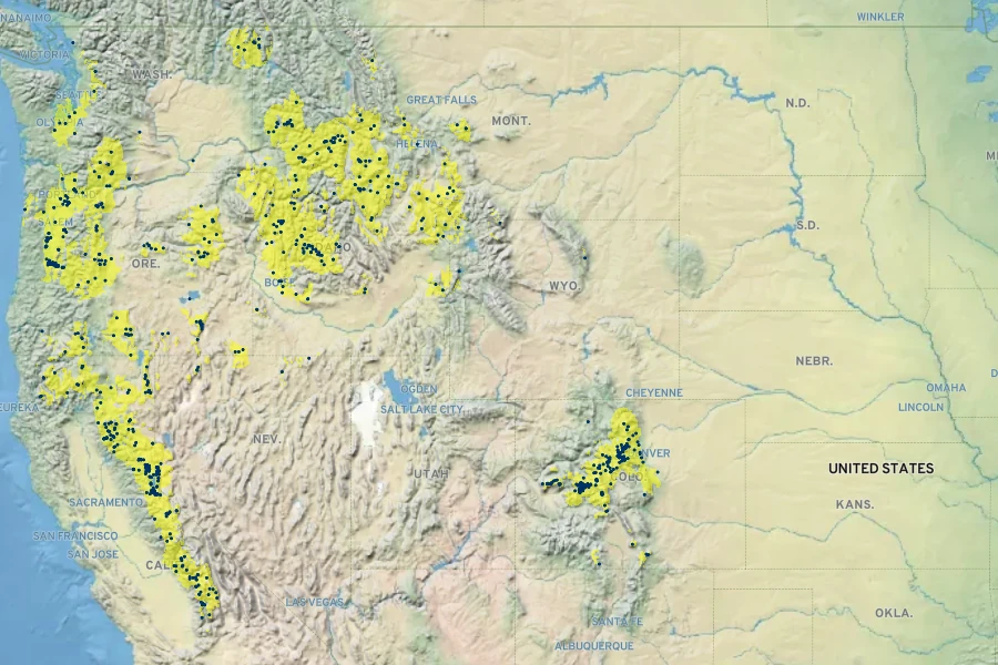 Micranthes oregana Native Range