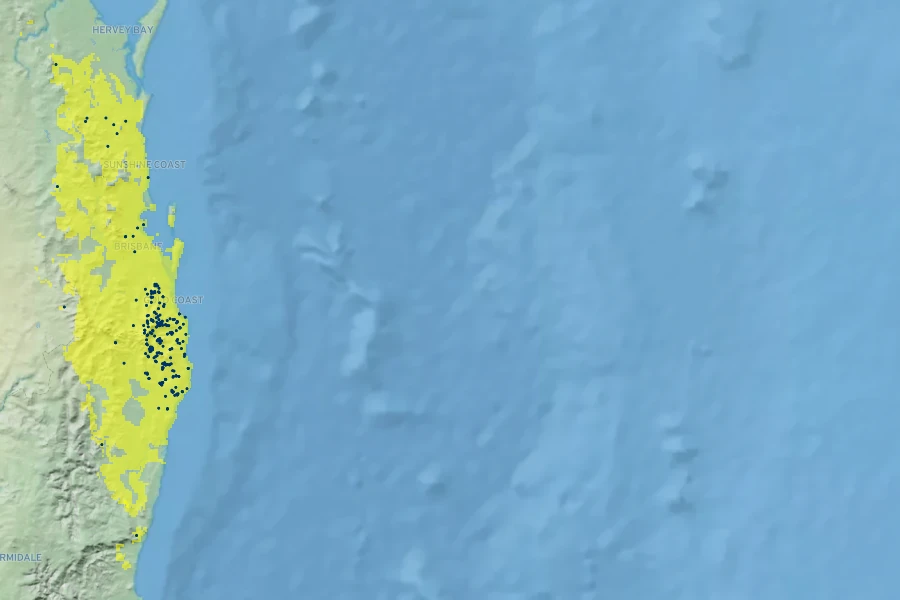 Microcitrus australasica Native Range