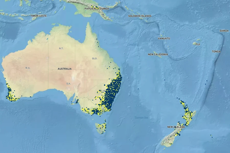 Microlaena stipoides Native Range
