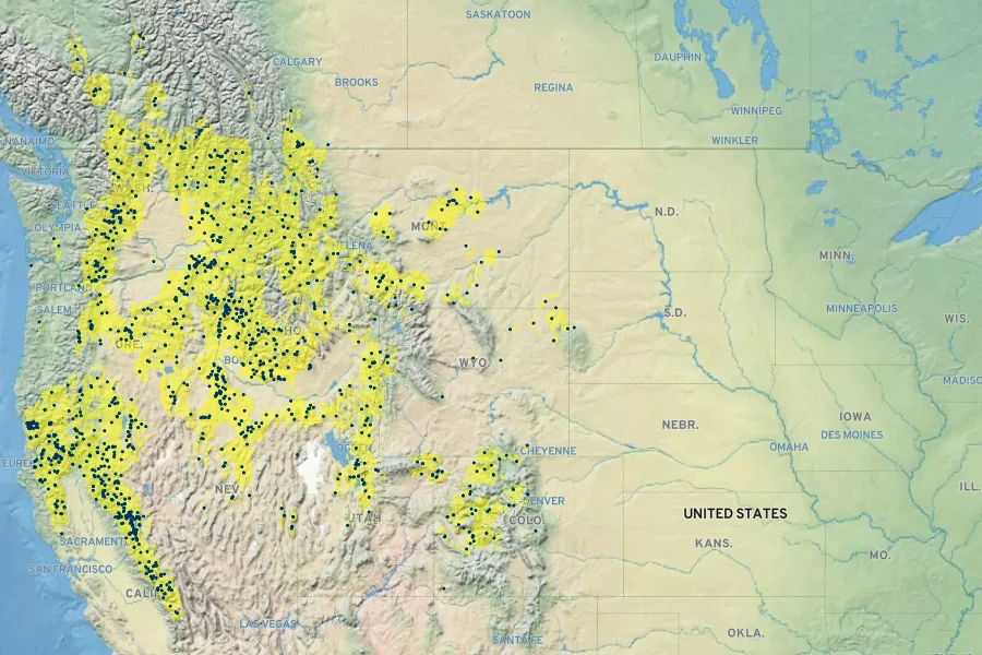 Microseris nutans Native Range