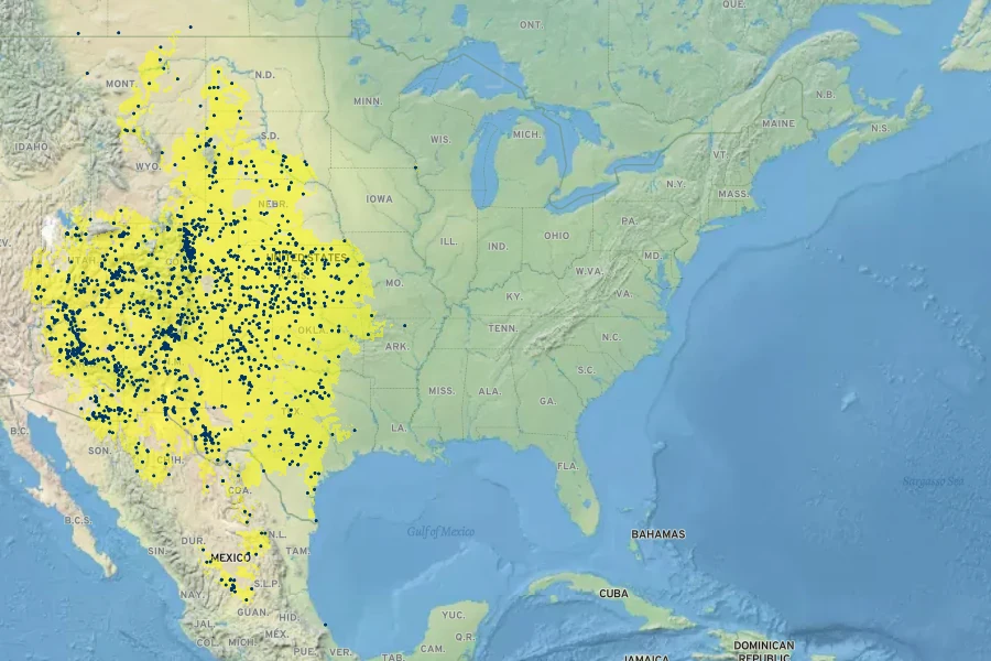 Mirabilis linearis Native Range