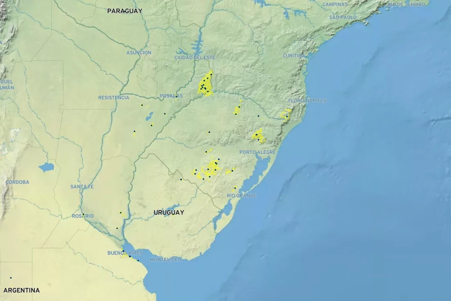 Modiolastrum lateritium Native Range