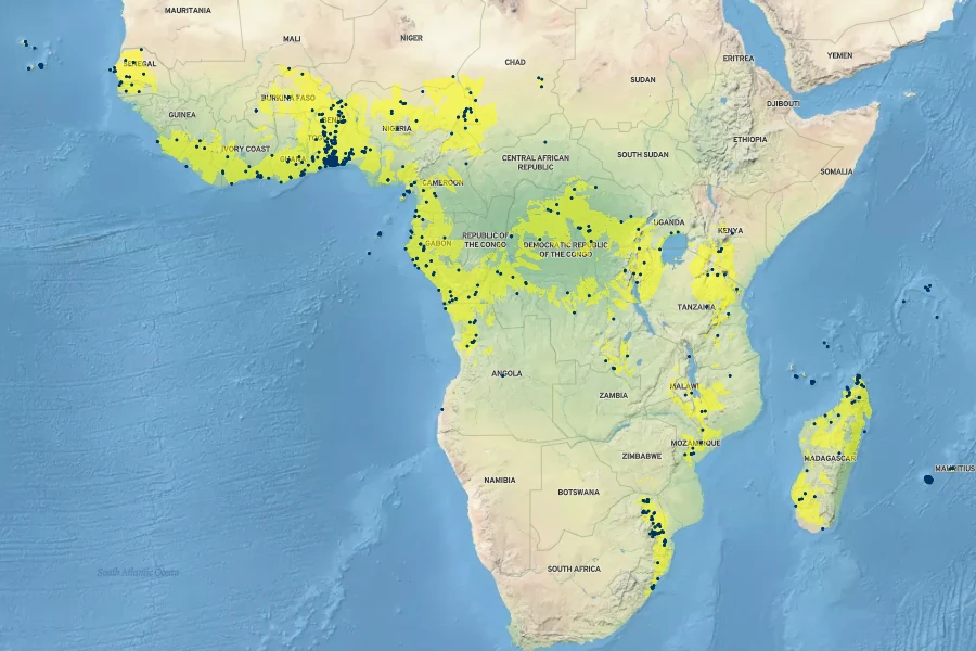 Momordica charantia Native Range