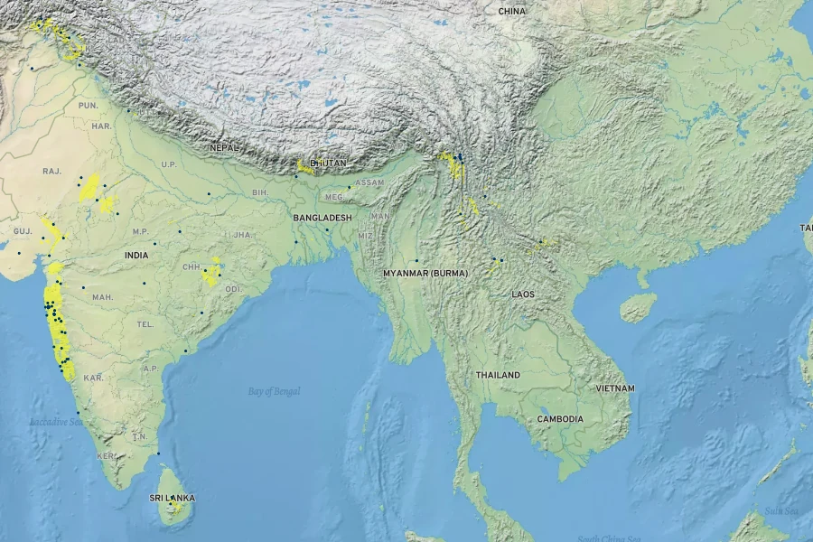 Momordica dioica Native Range