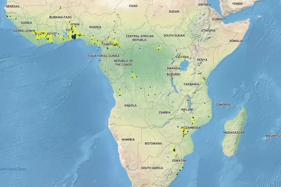 Mondia whitei Native Range