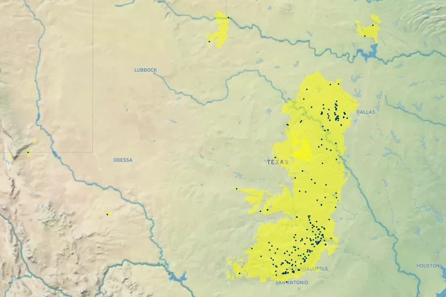 Muhlenbergia reverchonii Native Range