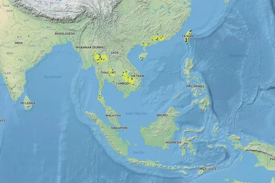 Murdannia edulis Native Range