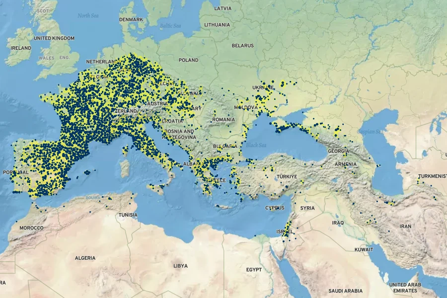 Muscari neglectum Native Range