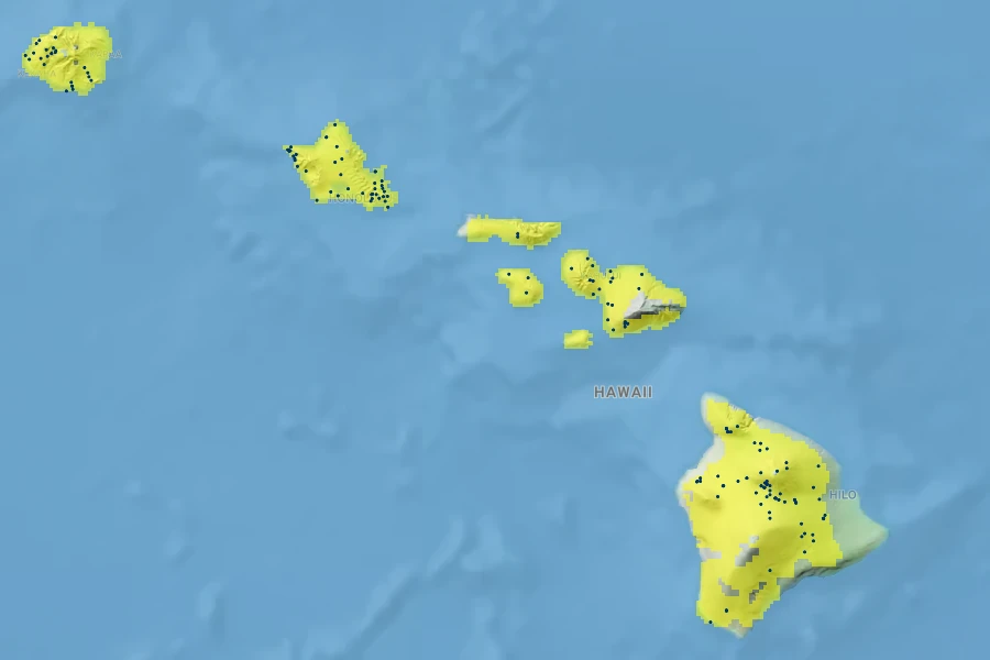 Myoporum sandwicense Native Range