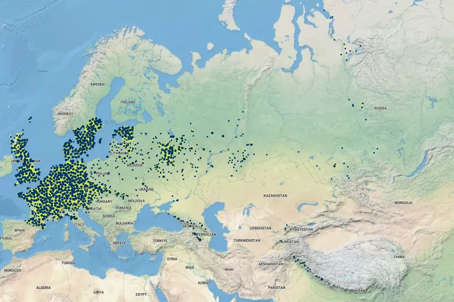 Myosotis sylvatica Native Range