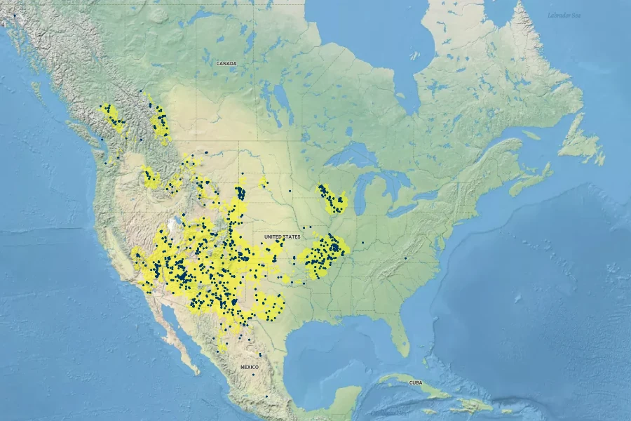 Myriopteris gracilis Native Range