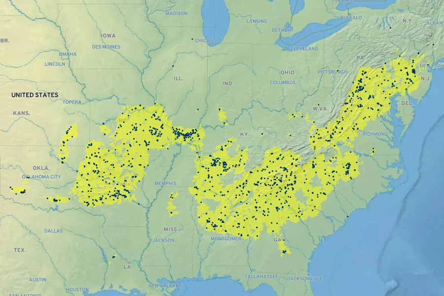 Myriopteris lanosa Native Range
