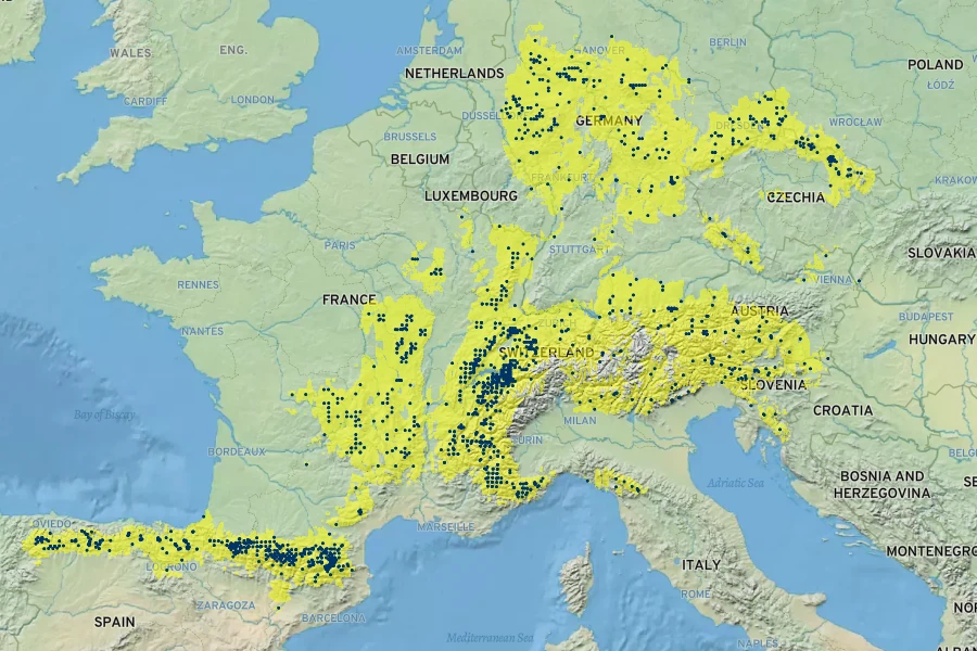 Myrrhis odorata Native Range