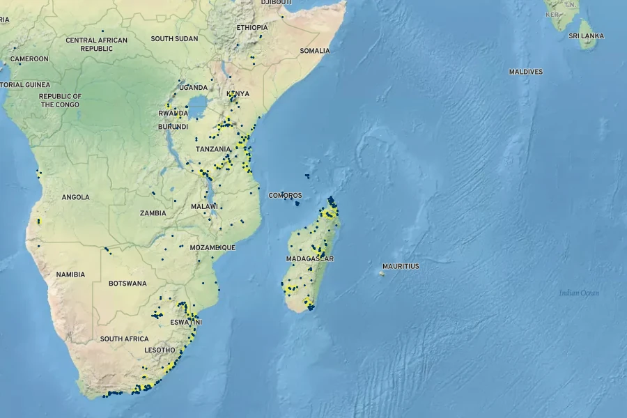 Mystroxylon aethiopicum Native Range