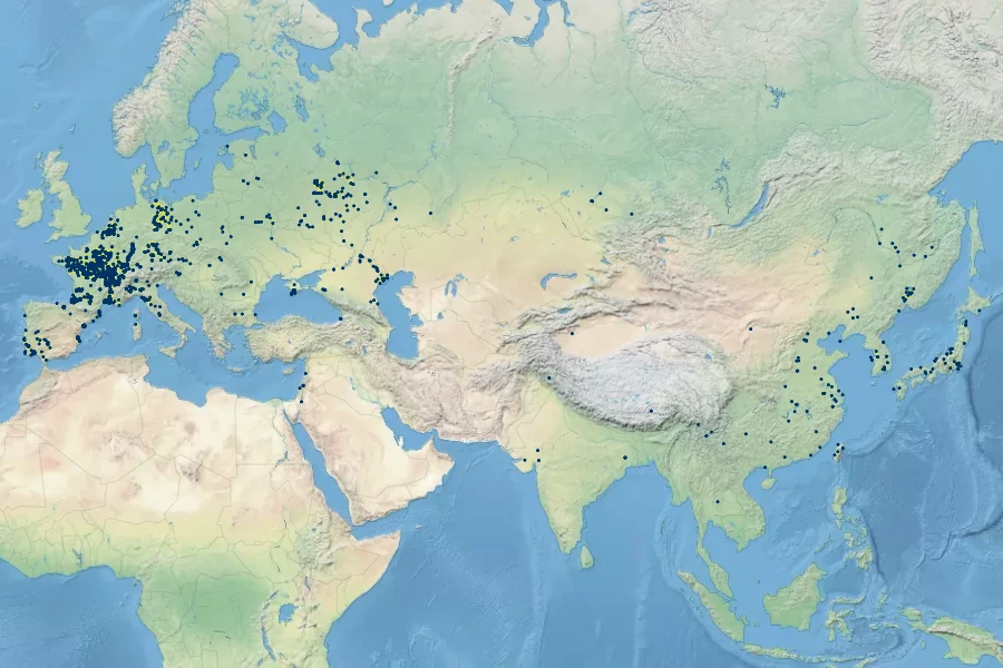 Najas minor Native Range