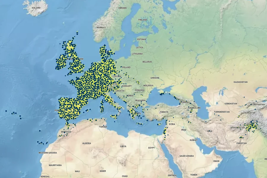Nasturtium officinale Native Range