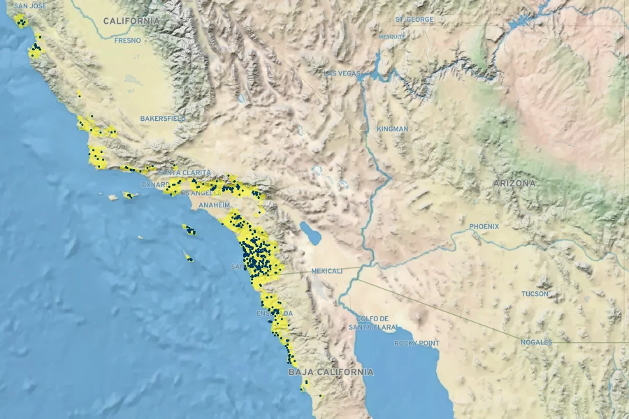 Navarretia hamata Native Range
