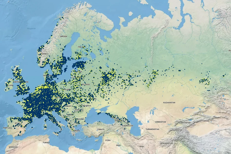 Neottia nidus-avis Native Range