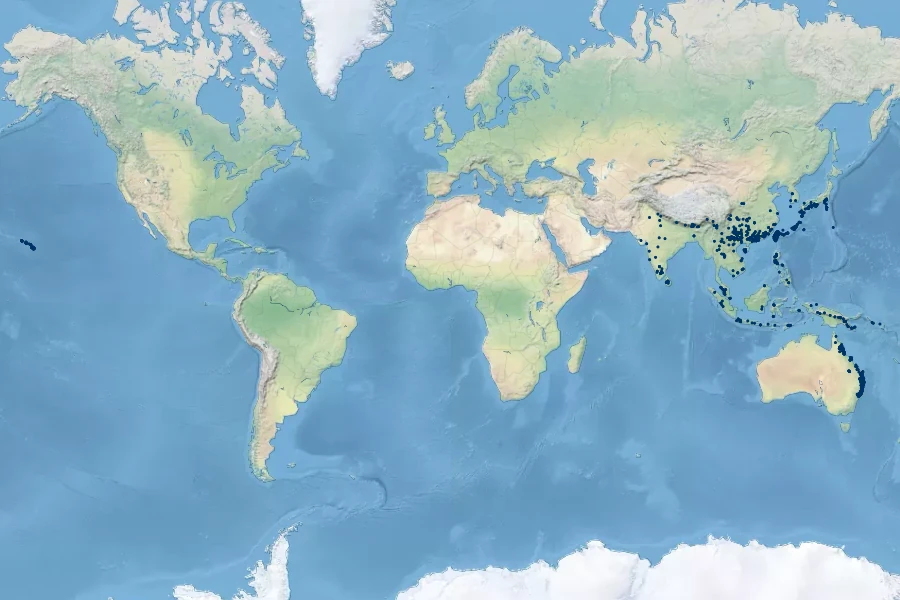 Nephrolepis cordifolia Native Range