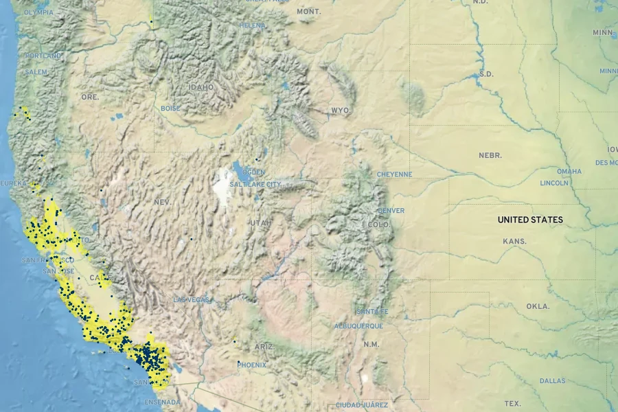 Nicotiana quadrivalvis Native Range