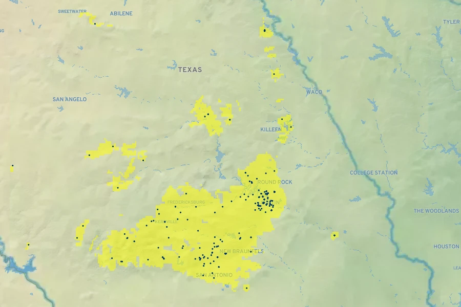 Nolina lindheimeriana Native Range