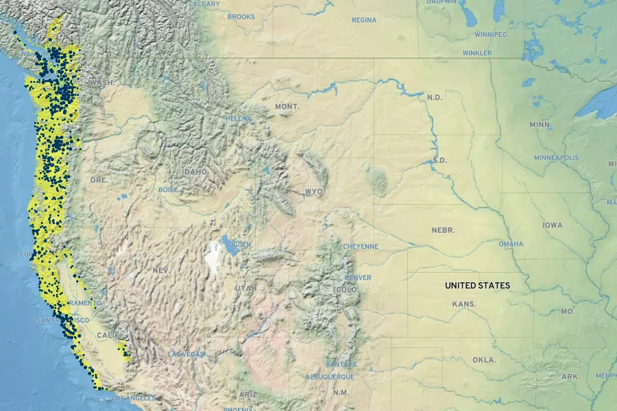 Oemleria cerasiformis Native Range