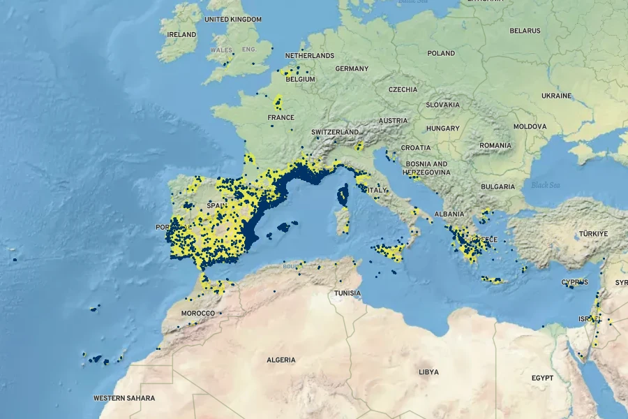 Oloptum miliaceum Native Range