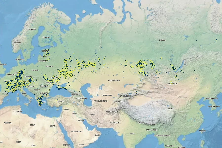 Onobrychis arenaria Native Range