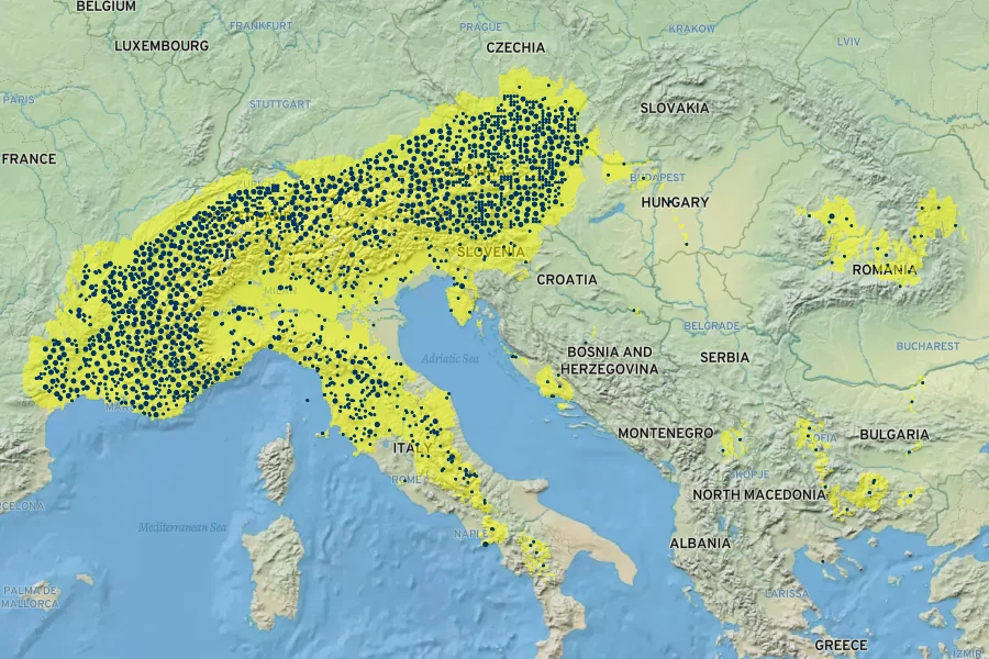 Onobrychis viciifolia Native Range