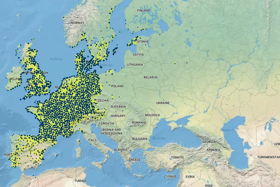 Ononis spinosa subsp. procurrens Native Range