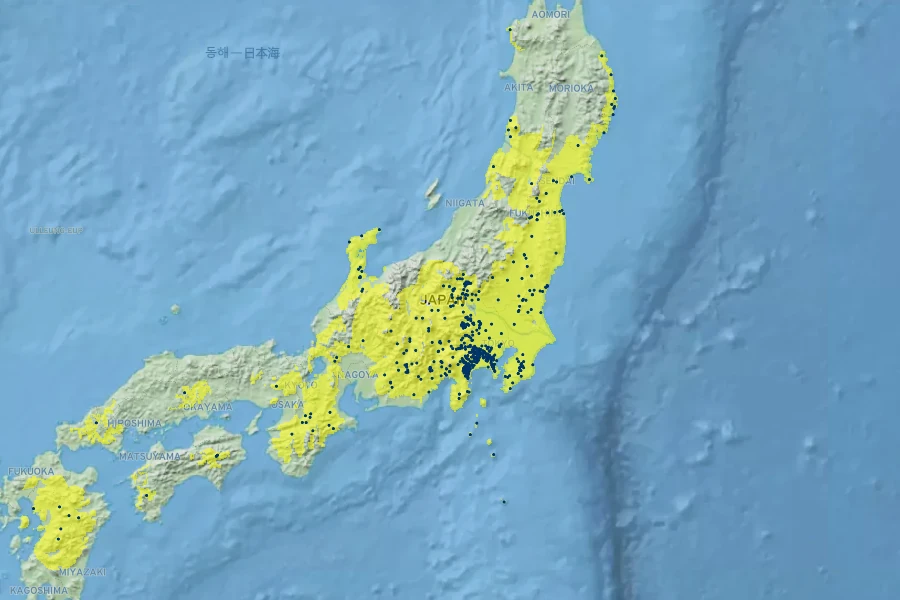 Ophiopogon planiscapus Native Range