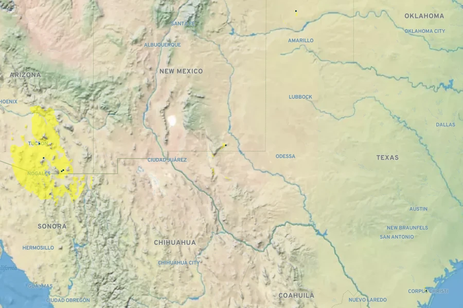 Opuntia ellisiana Native Range