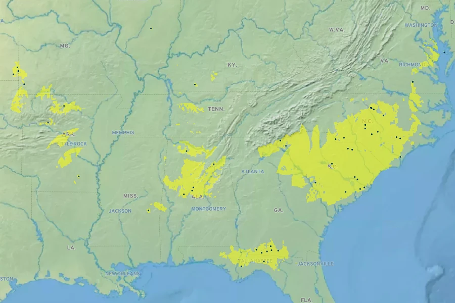 Orbexilum psoralioides Native Range