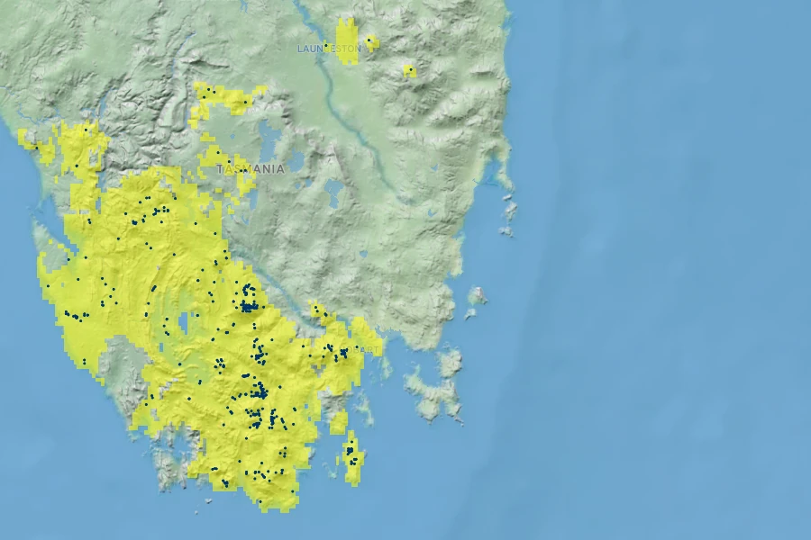Orites diversifolia Native Range