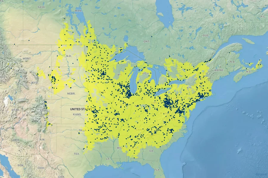 Osmorhiza longistylis Native Range