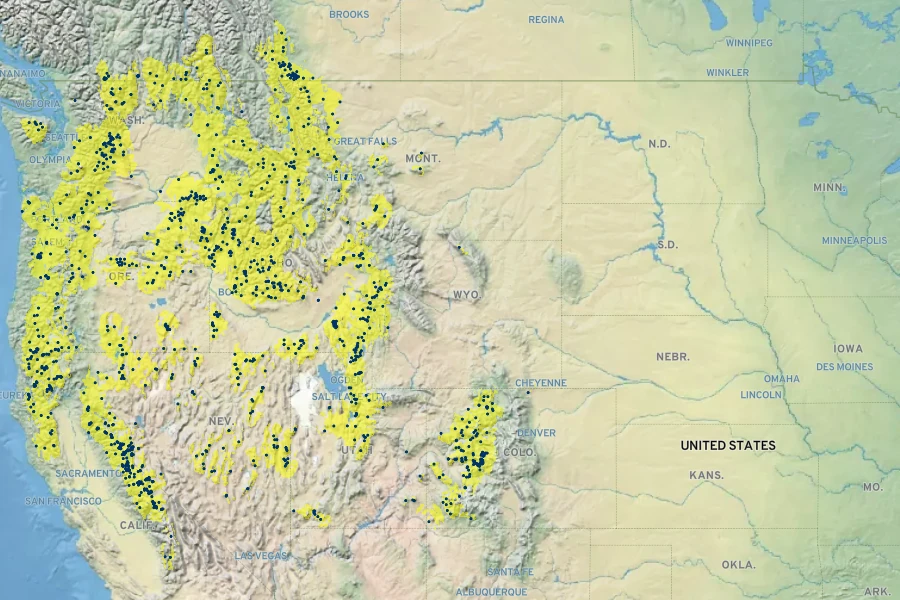 Osmorhiza occidentalis Native Range