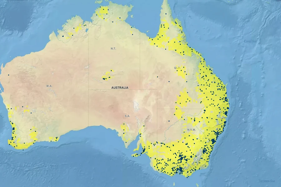 Ottelia ovalifolia Native Range