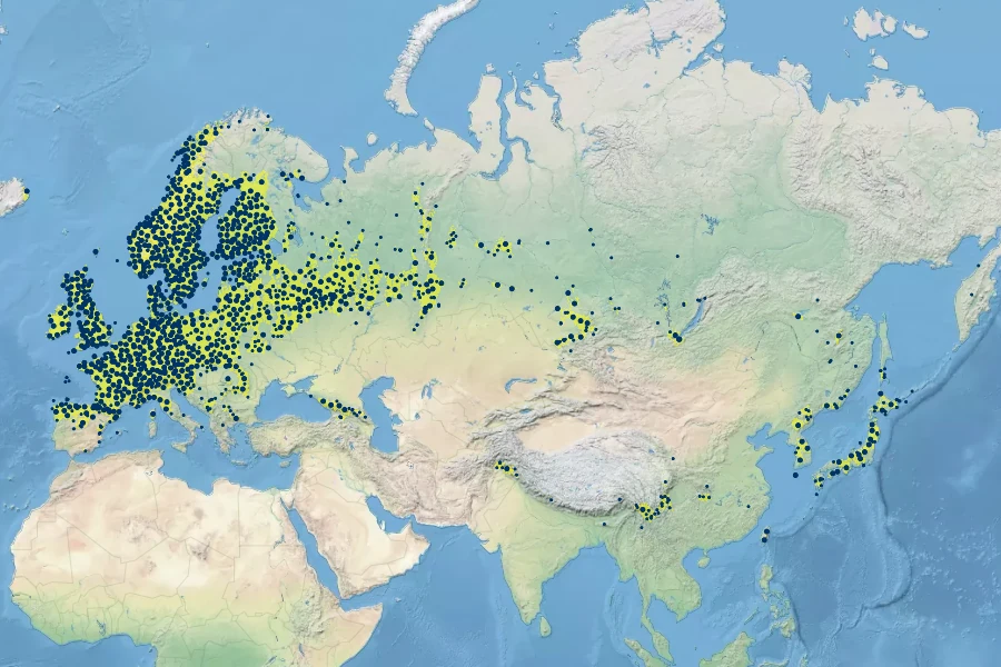 Oxalis acetosella Native Range