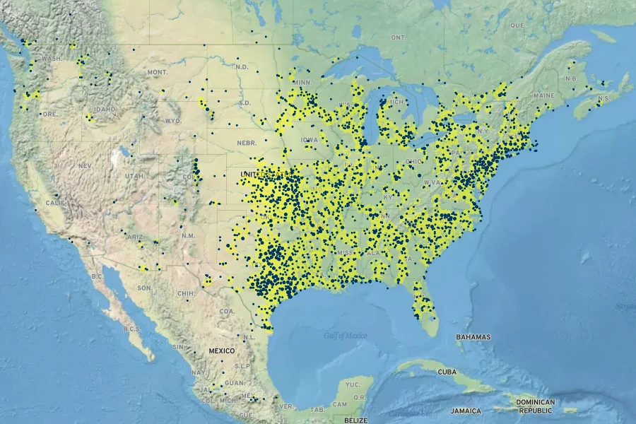 Oxalis dillenii Native Range