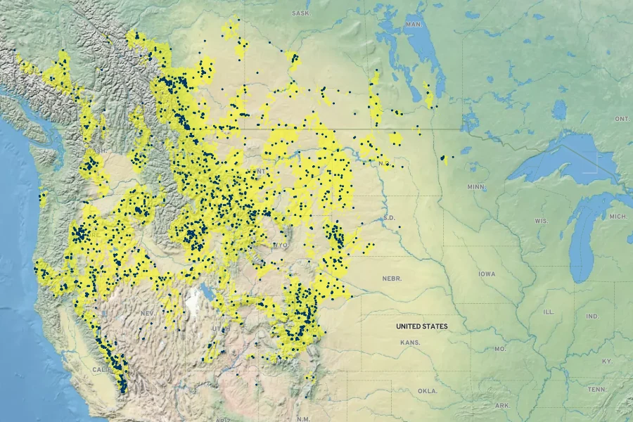 Packera cana Native Range
