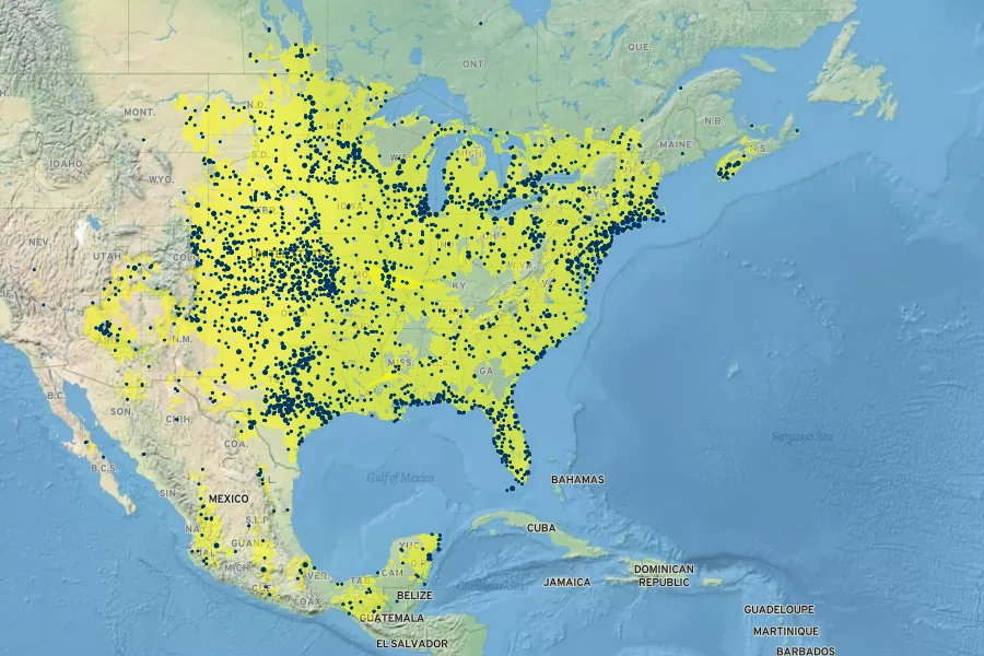 Panicum virgatum Native Range