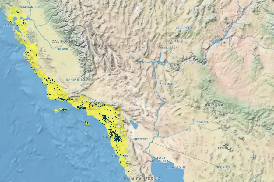 Papaver californicum Native Range