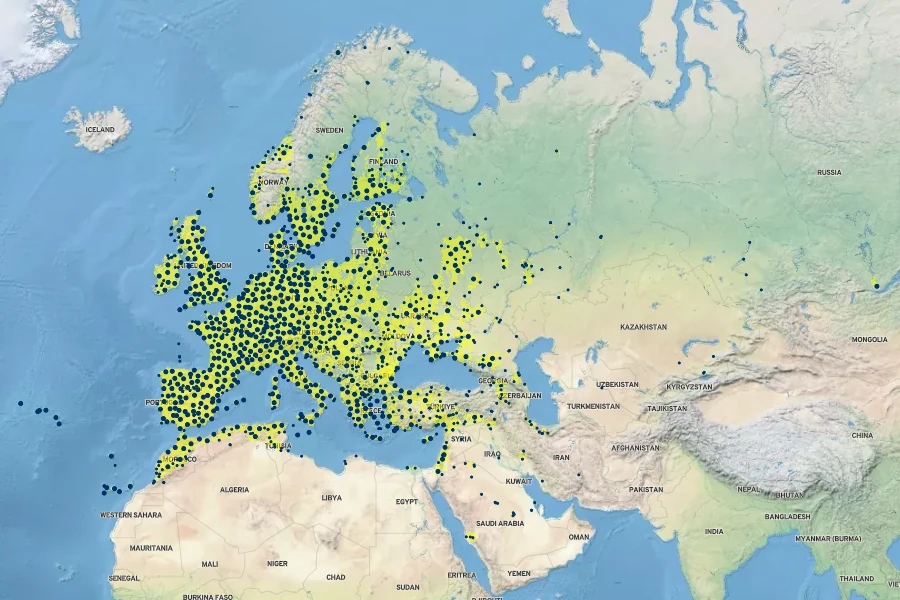 Papaver rhoeas Native Range