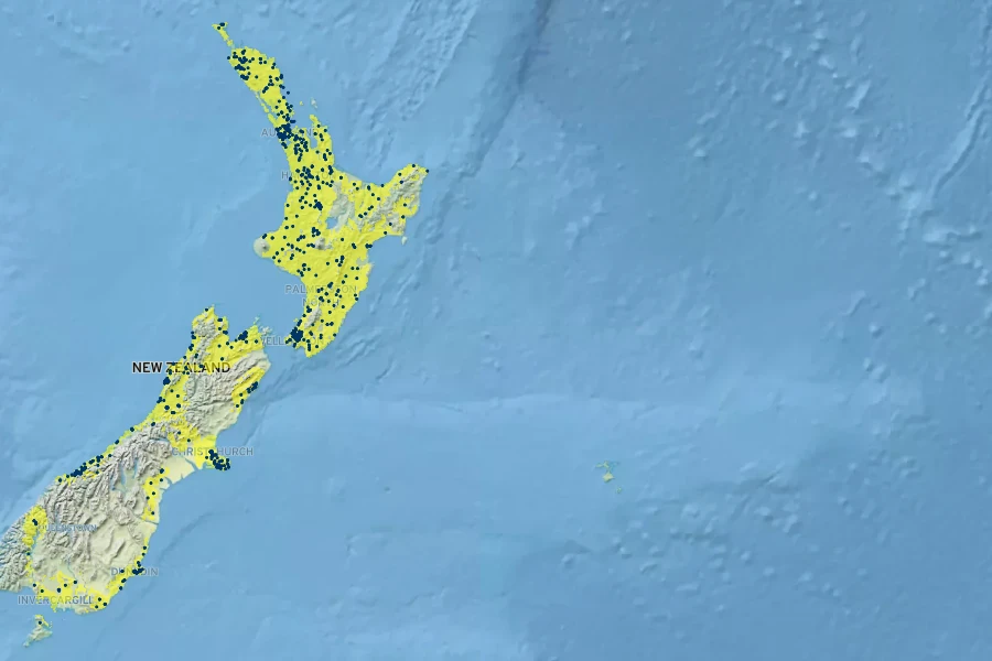 Paratrophis microphylla Native Range