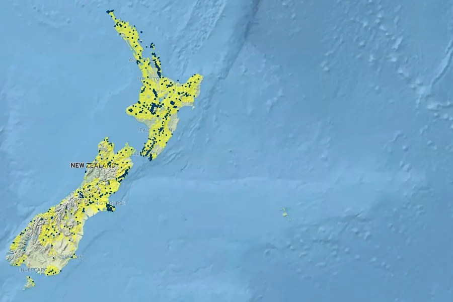 Parsonsia capsularis Native Range